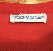 VTG John Meyer Women’s Red Top T-Shirt Embroidered Sailor Anchor -No Size Marked