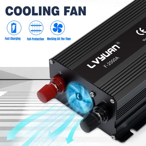 Car Power Inverter 800w / 2000w 12v To 240v Converter 2usb 2AC Phone Laptop Camp - Picture 4 of 13