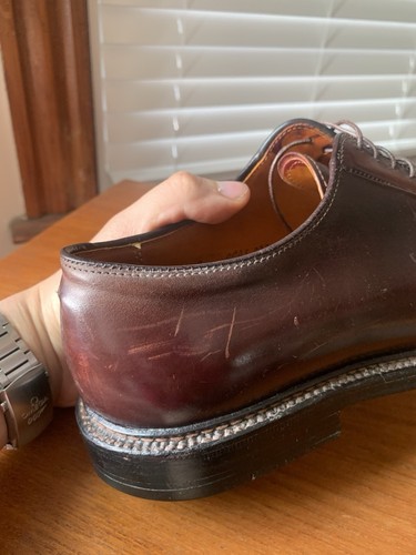 USADOS 10x | ZAPATOS DE VESTIR ALDEN 9D #8 SHELL CORDOBÉS PUNTA LISA BLUCHER PTB 990 9 D - Imagen 19 de 24