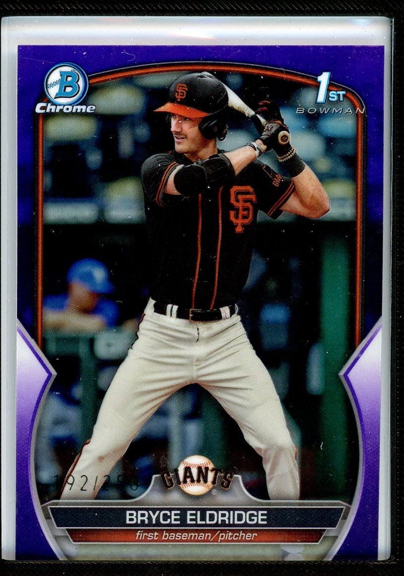 2023 Bowman Chrome Draft Bryce Eldridge 1st Purple Refractor #192/250 (JS)