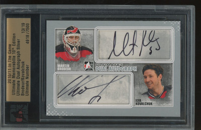 2010-11 ITG Ultimate Memorabilia Martin Brodeur Ilya Kovalchuk Dual Auto /19