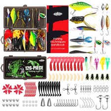 126Pcs Fishing Lures - 2025 New Tackle Box with Tackle Included, Fishing Kit ...
