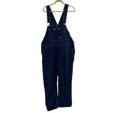 Vintage Big Smith Bib Overalls Mens 44x29 Blue Distressed Costume Halloween