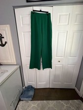 NICE'S Women's High-Waisted Wide Leg Tailored Trousers in Hunter Green