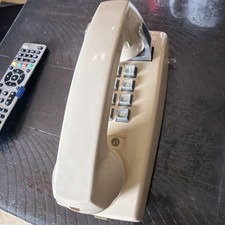 WALL MOUNT TELEPHONE - Almond, Bell Phones, Vtg Touch Dial, Corded Phone (102)