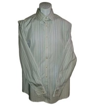 Charles Tyrwhitt Shirt Lt Blue Stripe Slim Fit Dress LS BU 16 1/2 36 Men Size L