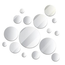 Pcs Real Glass Round Mirror Tiles Frameless Round Wall Mirrors Glass Mirror 16