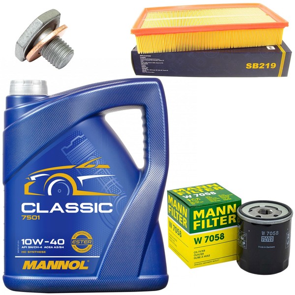 MotoröL Filter Set 10W-40 5 Liter + ÖLablassschraube FüR Citroen Peugeot 406-image
