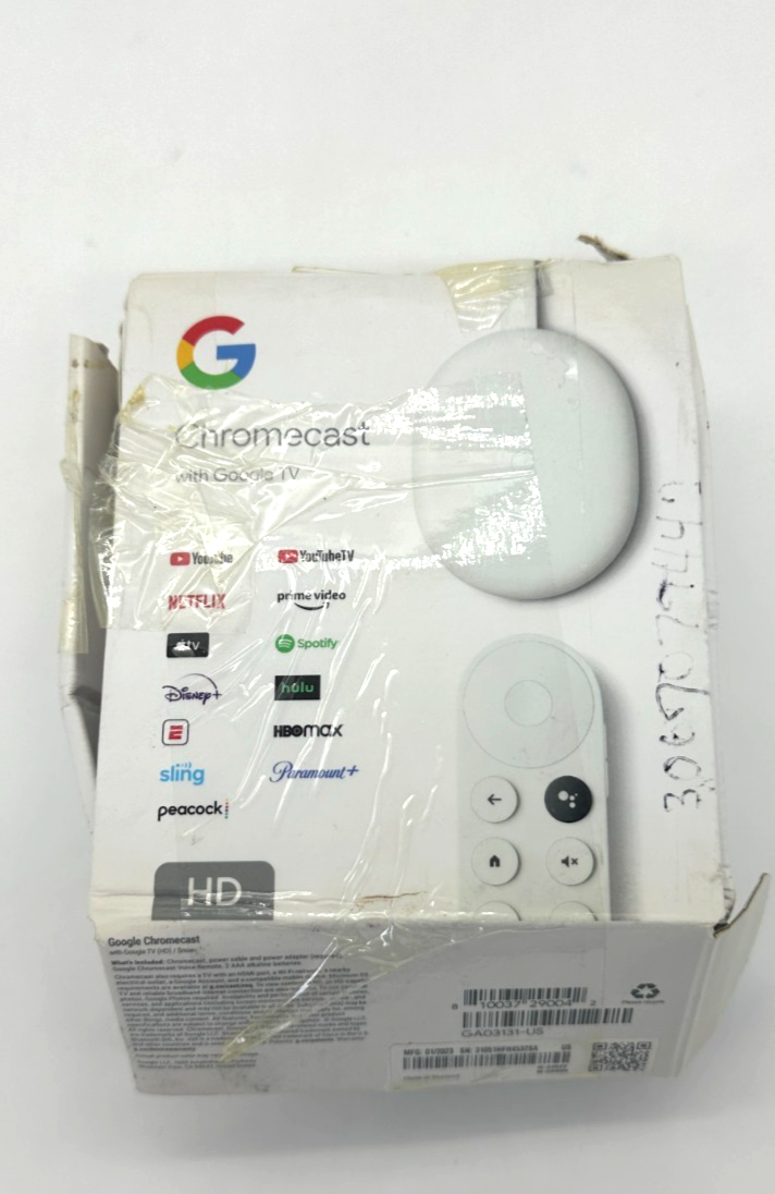 Google Chromecast 4th Gen Streaming Media Player with Remote –Open