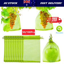 50/100X Fruit Net Bags Agriculture Garden Vegetable Protection Mesh Insect Proof