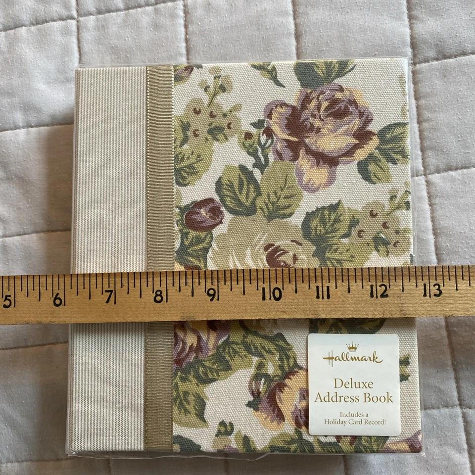 Vintage Hallmark Floral Fabric Covered 6 Ring Refillable ADDRESS BOOK  New - Image 3 of 4