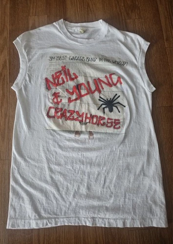 Rare Vintage Neil Young & Crazy Horse "3rd Best Garage 1980s vintage concert t-shirt, vintage, single stitch, B+ condition