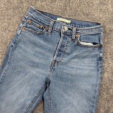 Levi's Wedgie Straight Jeans 28W x 26L Blue Medium Wash Button Fly Flaw Women's