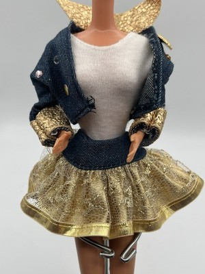 Super Talk Barbie  Outfit 1994 Mattel #12290 Demin Jacket Skirt Nautical Bling