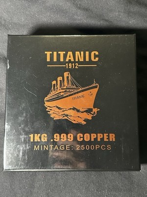1 kilo .999 Copper Rare Titanic Coin with Boarding Pass (1 of 2500 Minted)