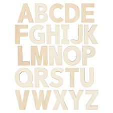 Wooden Block Letters - 36-Piece, 6 in - Unfinished Wood Cutouts for DIY Paint...