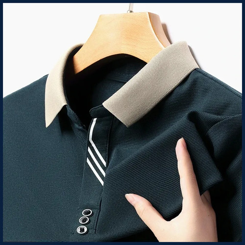 Men Solid Color Short Sleeve Polo Shirt Casual Summer Comfortable Top - Afbeelding 1 van 29