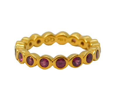 Links Of London Set Ewigkeitsring Gold auf Sterlingsilber & rote Paste
