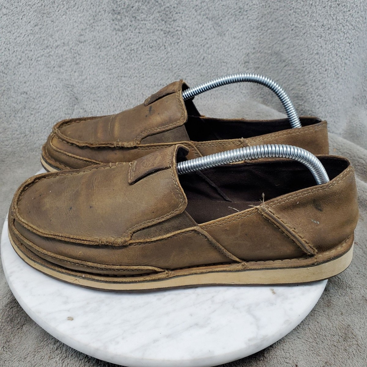 Ariat Shoes Mens Size 8.5EE Cruiser Brown Leather Slip On Loafers *Read* Ariat Shoes Mens Size 8.5 EE Extra Wide Brown Leather  main image 3