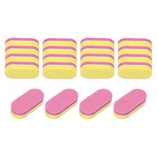 20pcs Nail Buffers 100/180 Grit Mini Nail Sanding Blocks Set Pink/Yellow