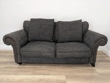 SOFA 2.5 Seater DFS Charcoal Grey Buttoned Studs Removable Cushion FREE DELIVERY