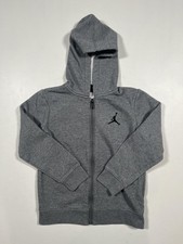 Jordan Hoodie Youth 6-7 Gray Full Zip Fleece Jumpman Logo Sweatshirt Athletic