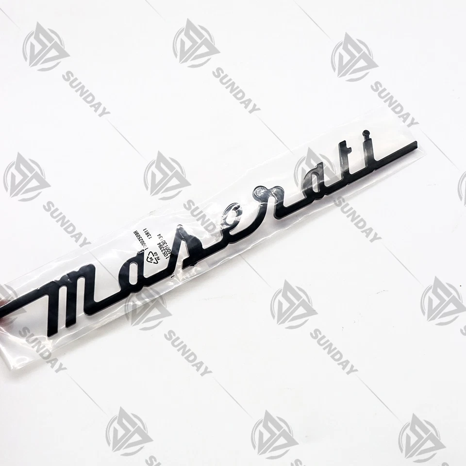 For Maserati Gloss Black Trunk Letter Nameplate 3D Emblem Badges Sport - Image 2 of 4