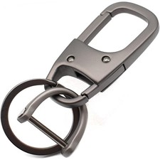 Metal Keychain Car Fob Key Chain Holder Clip with Detachable Valet Key Ring