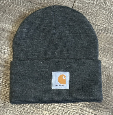 Carhartt Unisex Knit Cuffed Beanie Classic Hat Cap Dark Gray