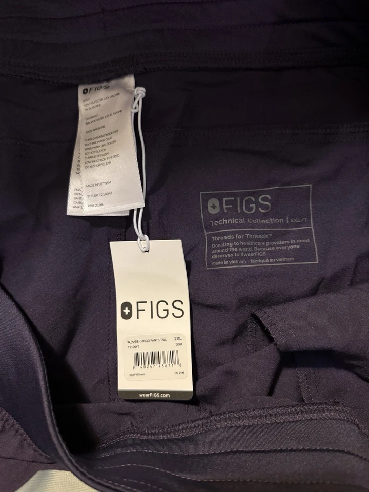 Figs Cargo Scrub Pant Purple Shadow 2XL Tall Kade XXL - Image 4 of 4
