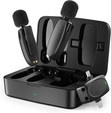 3 in 1 Wireless Lavalier Microphone for iPhone/Android/Camera Lightning/USB C/3