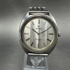 Rado Simplon Watch Men 35mm Silver Dial Silver Tone Round Manual Wind Runs VTG