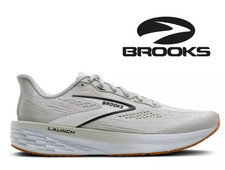 SALE Men's Brooks Launch 12 Road Running Shoes Oyster Regular