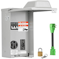 Temporary Power Outlet Panel with Breaker, ETL Listed 20 50 Amp Receptacle, Type