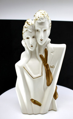 Couple Statue Maximalist Eccentric Decor Groom & Bridal Vintage 90's