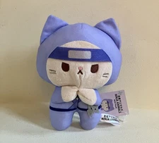 FUKUYA Ninja Animals Mini Plush Purple / Blue Round One Prize Ninja Cat Kawaii