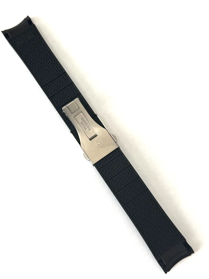 Correa de reloj de goma negra original Tissot Veloci-T T024427A T024417A con cierre Foto 2 de 4