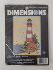 Dimensions Coastal Lighthouse Stitch Kit Stamped Cross VTG 1998 NEW SEALED 5"X7"