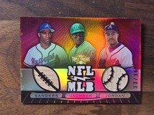 BO JACKSON DEION SANDERS JORDAN 2007 TRIPLE THREADS GAME USED BAT JERSEY #d /36
