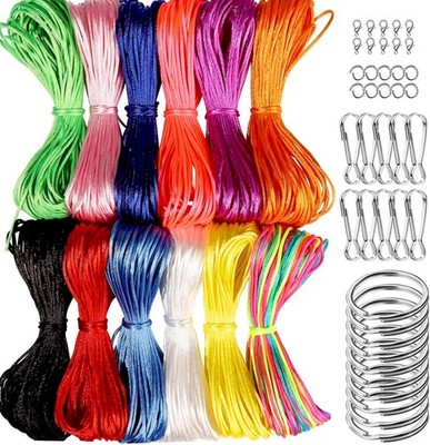 FDNDAMEI 12 Colors Nylon String for Bracelets, Waxed Multicolor 
