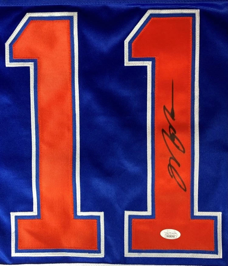 Mark Messier Edmonton Signed Blue Hockey Jersey JSA - Image 2 of 3