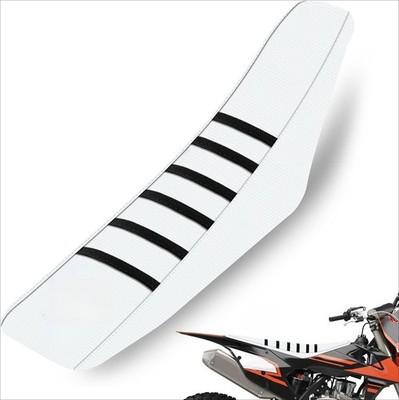 Universal Textured Off-Road Motorcycle Seat Cover - (White-White)