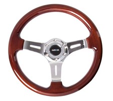 Nrg For Classic Wood Grain Steering Wheel 330mm Wood Grain Wchrome 3-spoke