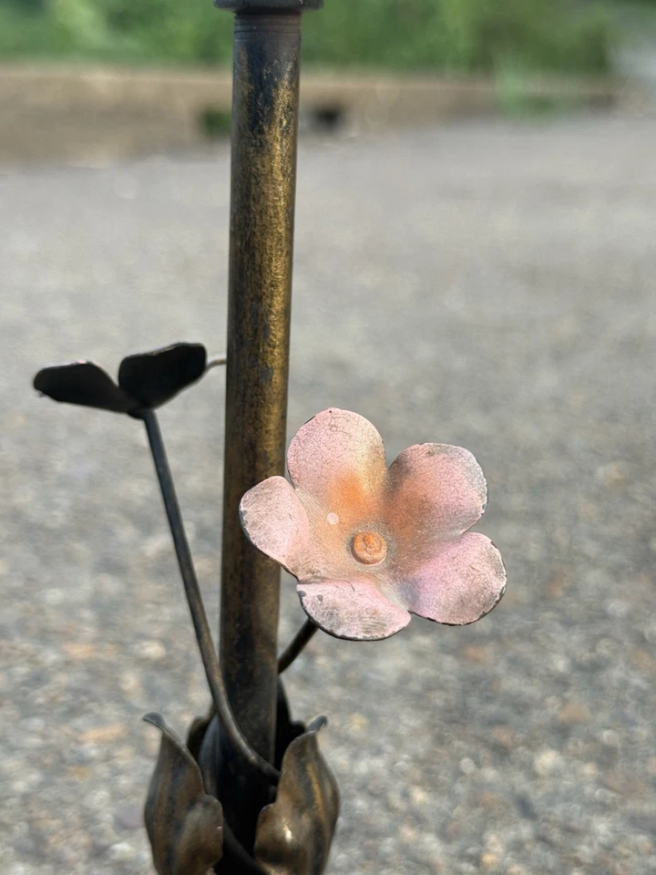 Par de 10" abajures ornamentados art déco/nouveau de ferro fundido boudoir castiçal manta - Imagem 4 de 4