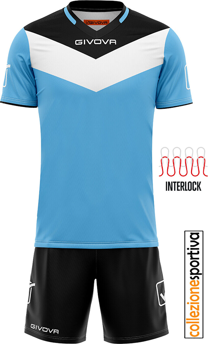COMPLETO CALCIO CALCETTO GIVOVA KIT CAMPO INTERLOCK - KITC53 maglia+pantaloncino - Foto 3 di 6
