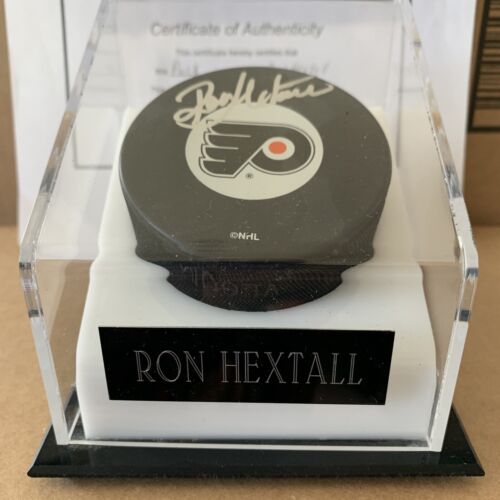 Ron Hextall Philadelphia Flyers Signed Puck AUTO W/ Case COA - Picture 1 of 4