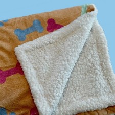 Set of 2: Soft Paw-Print Sherpa Fleece Dog Puppy Blanket Bed Cover 39"x30"