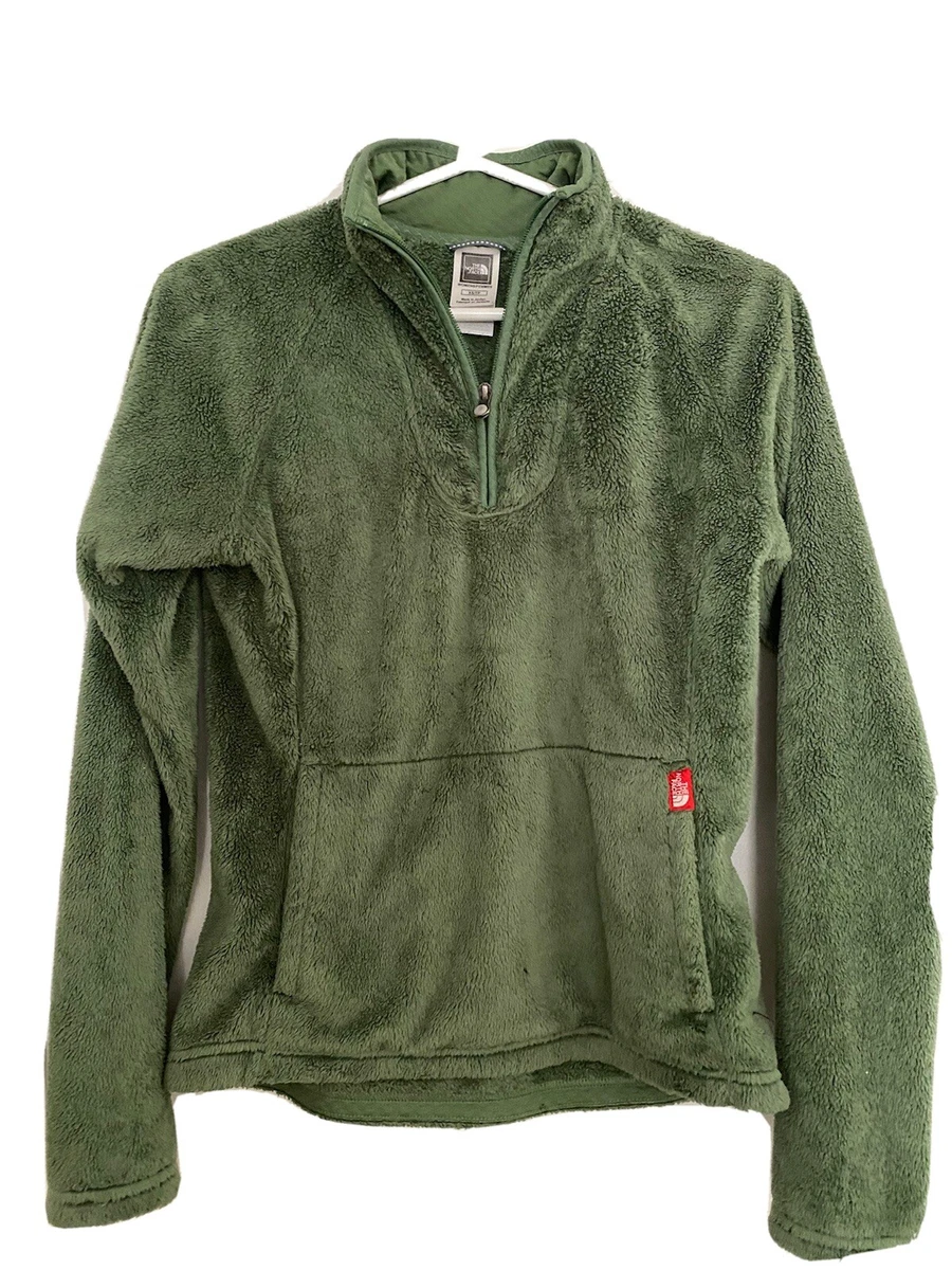 The North Face 1 4 Zip Fleece Pullover Womens XS X Small Soft Army Green Fuzzy