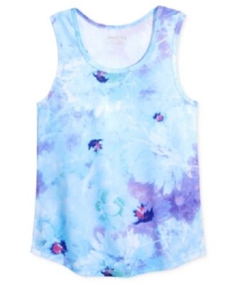 Layer 8 Kids Floral Print Racerback Athletic Tank - XL, Icy Garden #3224