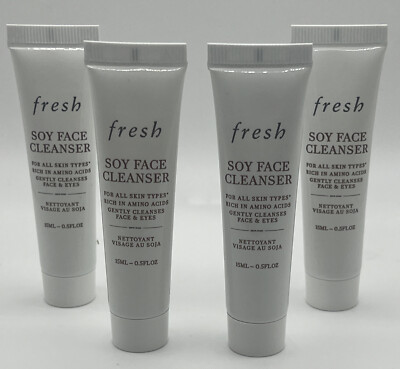 4x FRESH Soy Face Cleanser .5oz/15mL Each, Travel - NEW, FREE SHIP